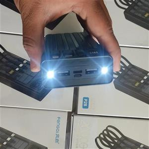 پاوربانک 10000mAh چراغ قوه دار و کابل دار